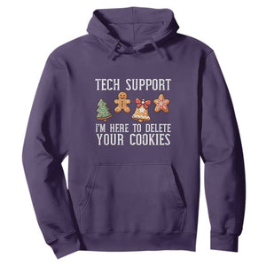 Funny Christmas Tech Support Hoodie Here To Delete Cookies Festive Xmas TS02 Purple Print Your Wear