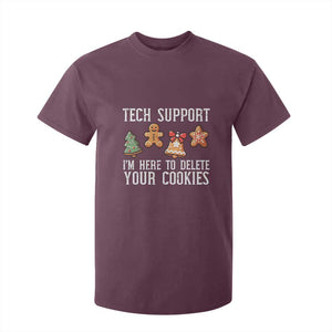 Funny Christmas Tech Support T Shirt For Kid Here To Delete Cookies Festive Xmas TS02 Maroon Print Your Wear