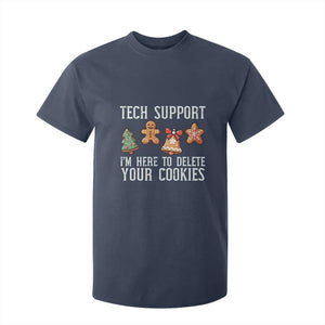 Funny Christmas Tech Support T Shirt For Kid Here To Delete Cookies Festive Xmas TS02 Navy Print Your Wear