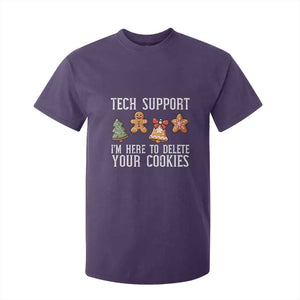 Funny Christmas Tech Support T Shirt For Kid Here To Delete Cookies Festive Xmas TS02 Purple Print Your Wear