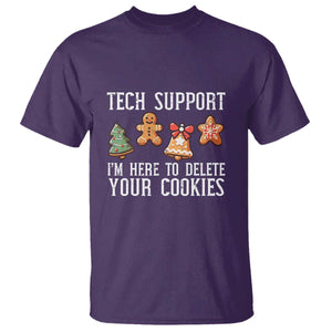 Funny Christmas Tech Support T Shirt Here To Delete Cookies Festive Xmas TS02 Purple Print Your Wear