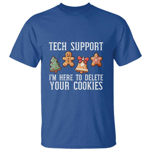 Funny Christmas Tech Support T Shirt Here To Delete Cookies Festive Xmas TS02 Royal Blue Print Your Wear