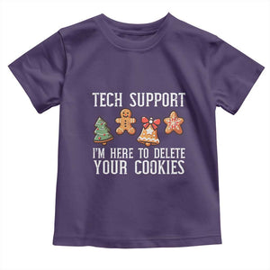 Funny Christmas Tech Support Toddler T Shirt Here To Delete Cookies Festive Xmas TS02 Purple Print Your Wear