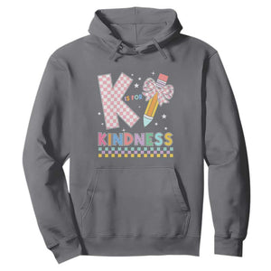 K Is For Kindness Hoodie Cute Pencil Bow Teacher Be Kind TS02 Charcoal Print Your Wear