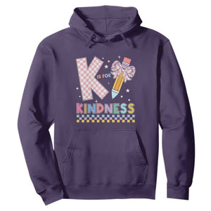 K Is For Kindness Hoodie Cute Pencil Bow Teacher Be Kind TS02 Purple Print Your Wear