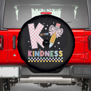 K Is For Kindness Spare Tire Cover Cute Pencil Bow Teacher Be Kind TS02 Black Print Your Wear