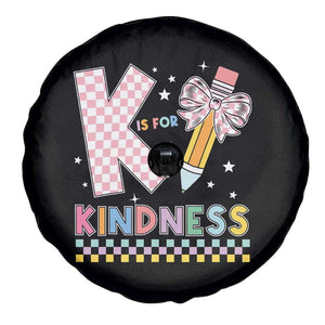 K Is For Kindness Spare Tire Cover Cute Pencil Bow Teacher Be Kind TS02 Print Your Wear