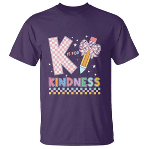 K Is For Kindness T Shirt Cute Pencil Bow Teacher Be Kind TS02 Purple Print Your Wear