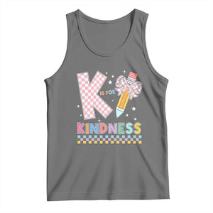 K Is For Kindness Tank Top Cute Pencil Bow Teacher Be Kind TS02 Black Heather Print Your Wear