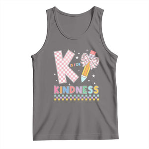 K Is For Kindness Tank Top Cute Pencil Bow Teacher Be Kind TS02 Deep Heather Print Your Wear