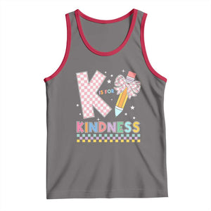 K Is For Kindness Tank Top Cute Pencil Bow Teacher Be Kind TS02 Deep Heather Red Print Your Wear