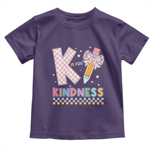 K Is For Kindness Toddler T Shirt Cute Pencil Bow Teacher Be Kind TS02 Purple Print Your Wear