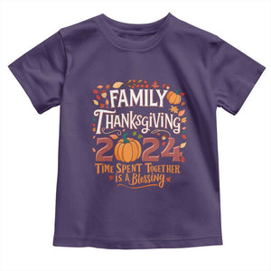 Family Thanksgiving 2024 Toddler T Shirt Time Spent Together Is A Blessing Thankful Matching Group Crew TS02 Purple Print Your Wear