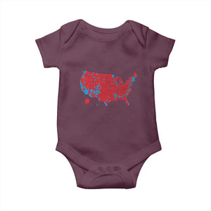 Red States US Map Baby Onesie Trump Won President Election 2024 TS02 Maroon Print Your Wear