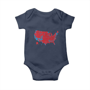 Red States US Map Baby Onesie Trump Won President Election 2024 TS02 Navy Print Your Wear