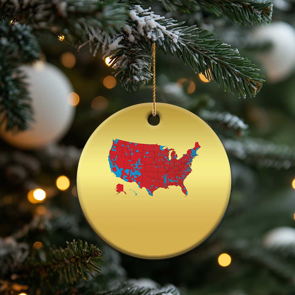 Red States US Map Christmas Ornament Trump Won President Election 2024 TS02 Print Your Wear