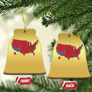 Red States US Map Christmas Ornament Trump Won President Election 2024 TS02 Bell Flake Gold Print Your Wear