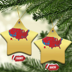 Red States US Map Christmas Ornament Trump Won President Election 2024 TS02 Star Gold Print Your Wear