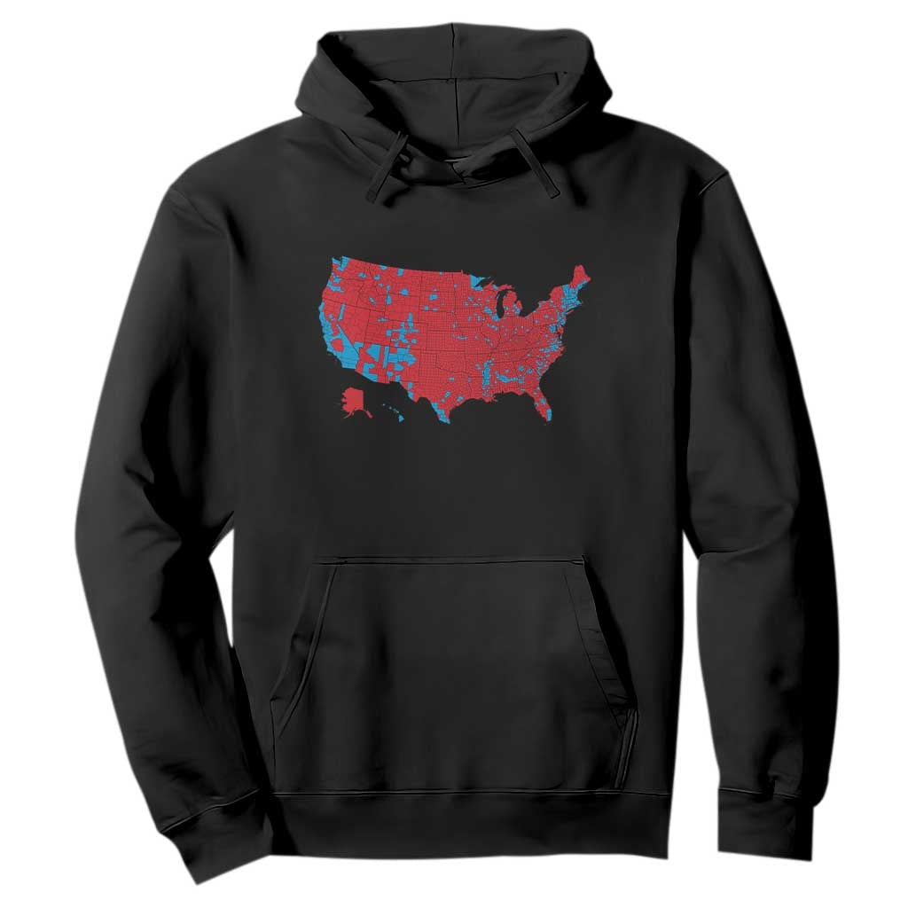 Red States US Map Hoodie Trump Won President Election 2024 TS02 Black Print Your Wear