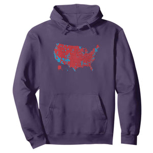 Red States US Map Hoodie Trump Won President Election 2024 TS02 Purple Print Your Wear