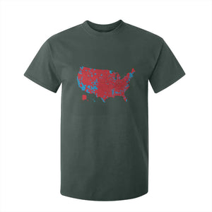 Red States US Map T Shirt For Kid Trump Won President Election 2024 TS02 Dark Forest Green Print Your Wear