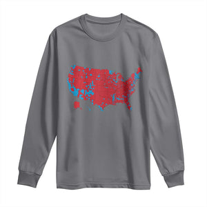 Red States US Map Long Sleeve Shirt Trump Won President Election 2024 TS02 Charcoal Print Your Wear