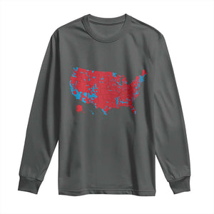 Red States US Map Long Sleeve Shirt Trump Won President Election 2024 TS02 Dark Heather Print Your Wear