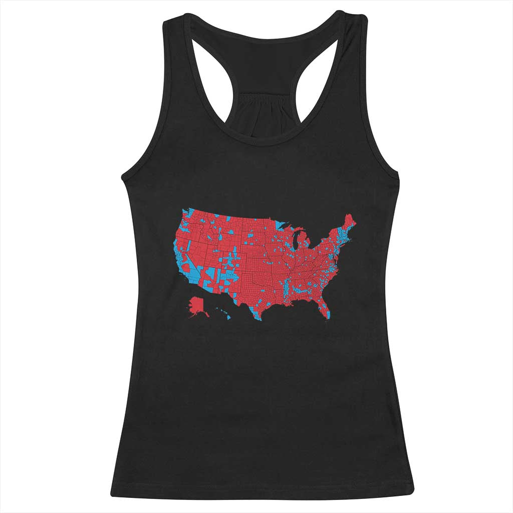 Red States US Map Racerback Tank Top Trump Won President Election 2024 TS02 Black Print Your Wear