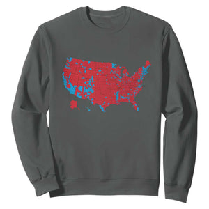 Red States US Map Sweatshirt Trump Won President Election 2024 TS02 Dark Heather Print Your Wear