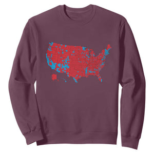 Red States US Map Sweatshirt Trump Won President Election 2024 TS02 Maroon Print Your Wear