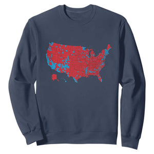 Red States US Map Sweatshirt Trump Won President Election 2024 TS02 Navy Print Your Wear