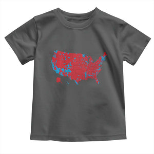 Red States US Map Toddler T Shirt Trump Won President Election 2024 TS02 Dark Heather Print Your Wear