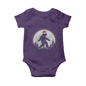 Christmas Bigfoot Baby Onesie Sasquatch with Santa Hat Xmas Tree Lights TS02 Purple Print Your Wear