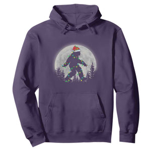 Christmas Bigfoot Hoodie Sasquatch with Santa Hat Xmas Tree Lights TS02 Purple Print Your Wear