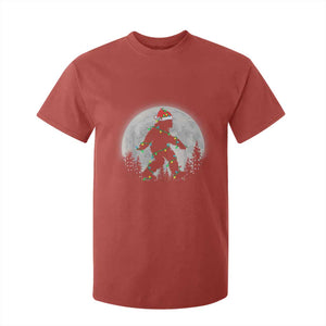 Christmas Bigfoot T Shirt For Kid Sasquatch with Santa Hat Xmas Tree Lights TS02 Red Print Your Wear