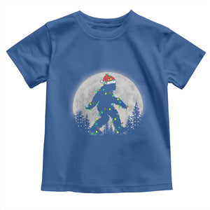 Christmas Bigfoot Toddler T Shirt Sasquatch with Santa Hat Xmas Tree Lights TS02 Royal Blue Print Your Wear