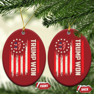 Trump Won 2024 Christmas Ornament 45 47 US President American Flag TS02 Oval Red Print Your Wear