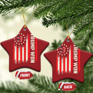 Trump Won 2024 Christmas Ornament 45 47 US President American Flag TS02 Star Red Print Your Wear