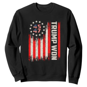 Trump Won 2024 Sweatshirt 45 47 US President American Flag TS02 Black Print Your Wear