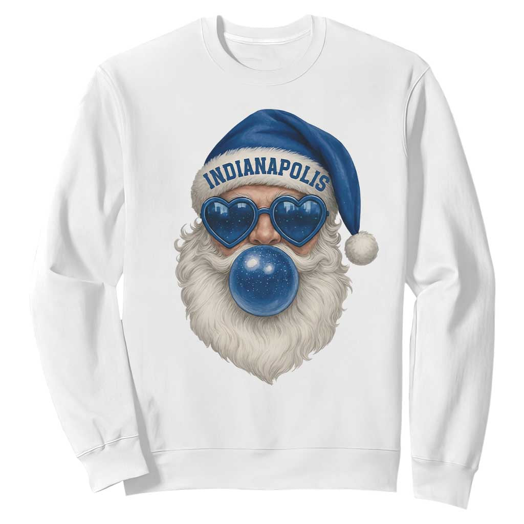 Funny Blue Bubble Santa Indianapolis Sweatshirt Retro Nostalgic Christmas Holiday Gift TS02 White Print Your Wear