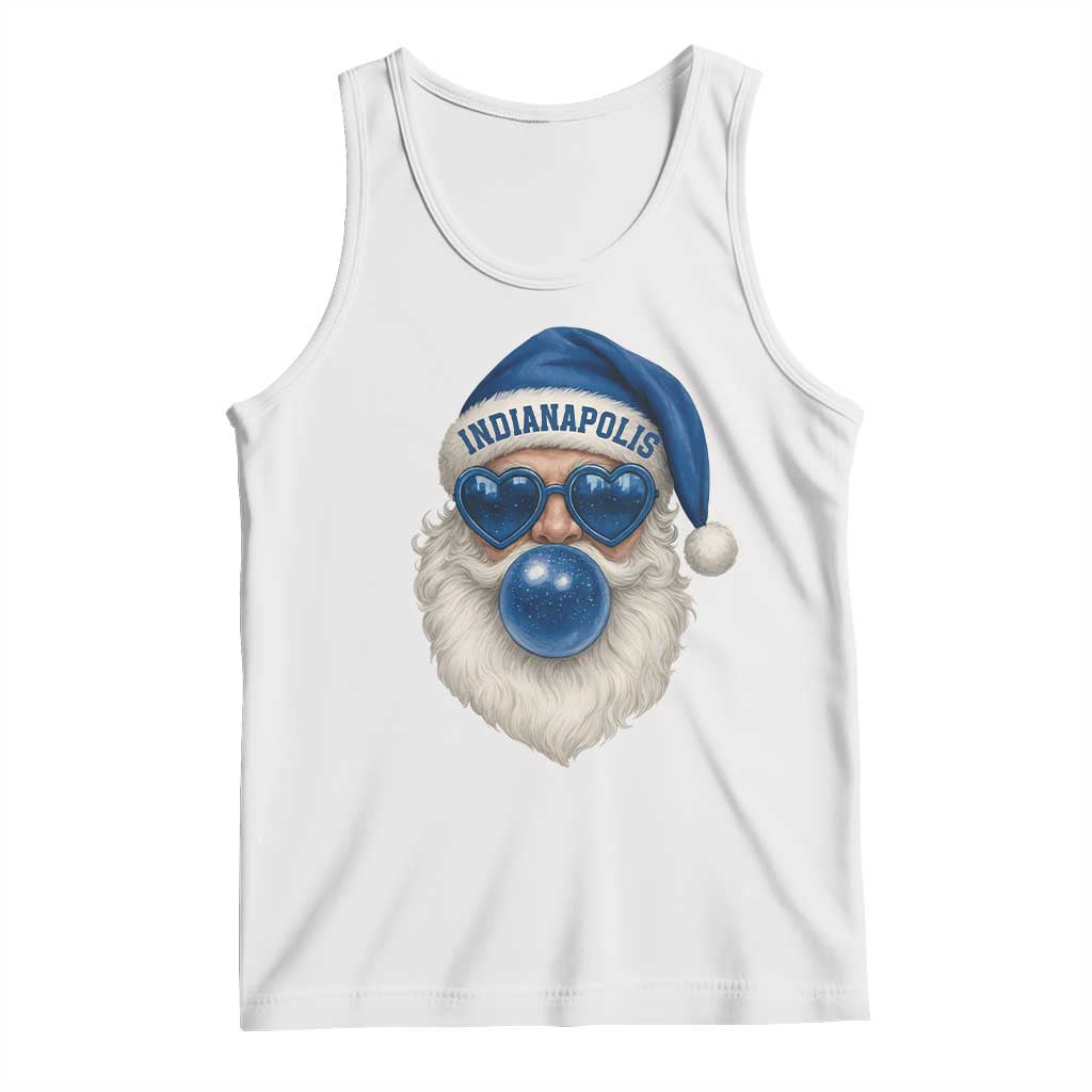 Funny Blue Bubble Santa Indianapolis Tank Top Retro Nostalgic Christmas Holiday Gift TS02 White Print Your Wear