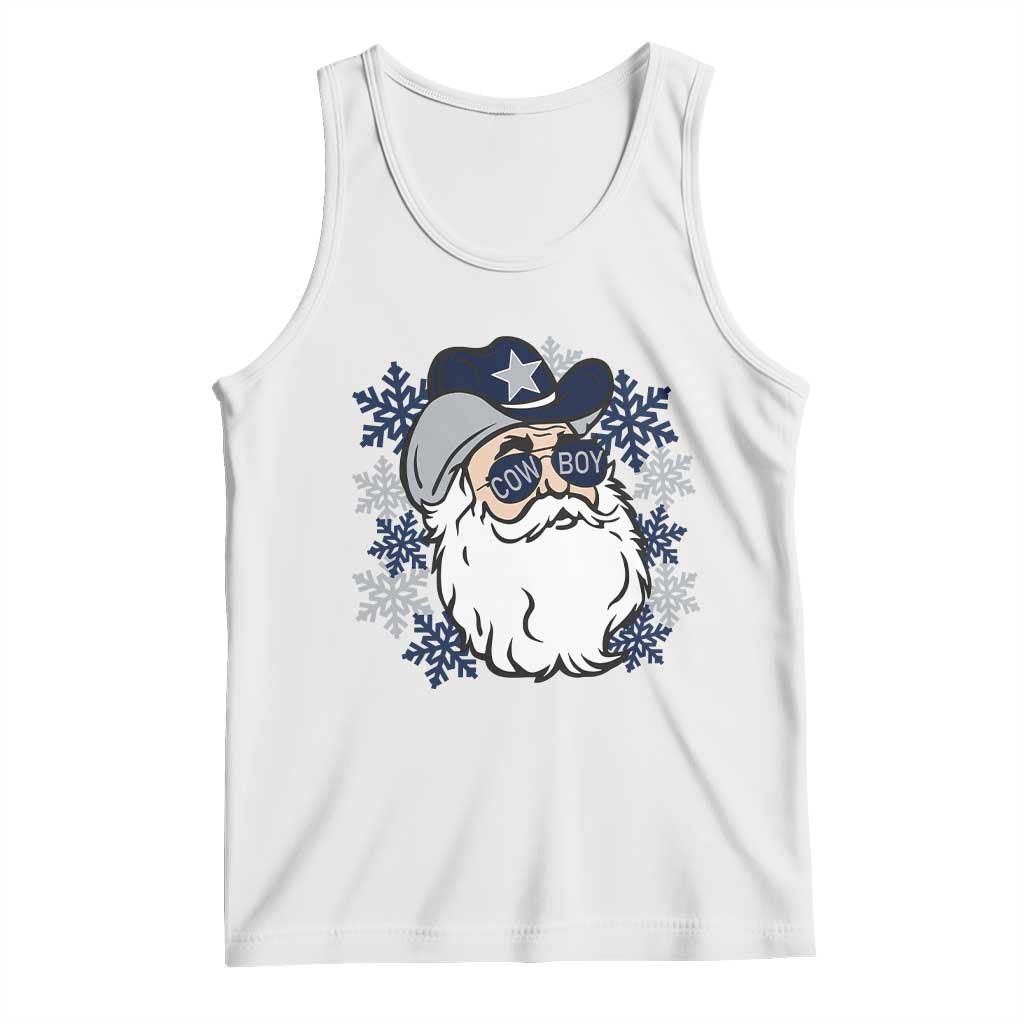 Western Cowboy Santa Christmas Tank Top Cool Retro Nostalgic Xmas Gift TS02 White Print Your Wear