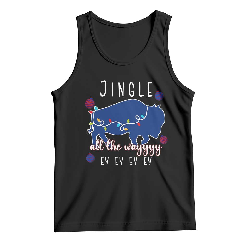 Buffalo Christmas Jingle All the Way Ey Tank Top Xmas Lights Funny Holiday Gift TS02 Black Print Your Wear