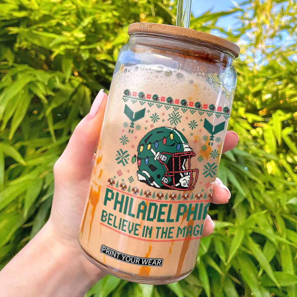 Philadelphia Believe in the Magic Glass Can Retro Philly PFE Sport Fans Christmas Gift TS02 White Print Your Wear
