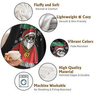 Feeling 67 This Christmas Throw Blanket Funny Cool Santa Six Seven Meme Holiday TS02 Print Your Wear