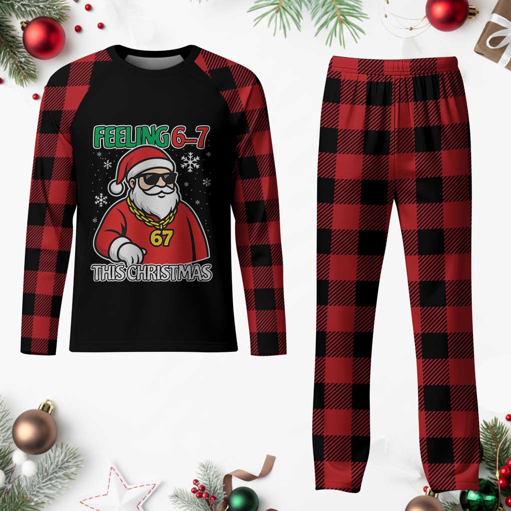 Feeling 67 This Christmas Plaid Pajama Set Funny Cool Santa Six Seven Meme Holiday TS02 Buffalo Plaid Print Your Wear