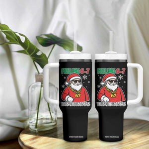 Feeling 67 This Christmas Tumbler With Handle Funny Cool Santa Six Seven Meme Holiday TS02 Print Your Wear