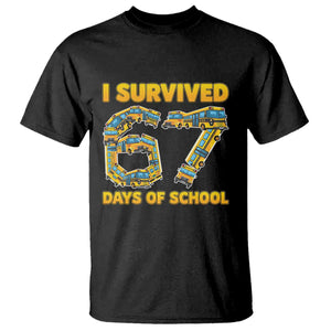 Funny School Bus Driver T Shirt I Survived 67 Days of School TS02 Black Print Your Wear