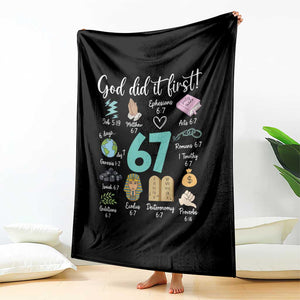 God Did It First 6 7 Throw Blanket Funny Christian Bible Verse Meme 67 References TS02 Print Your Wear