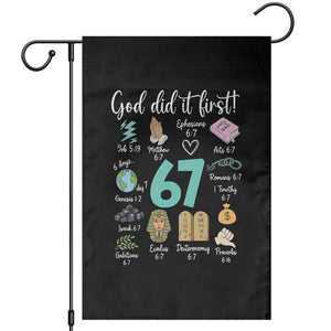 God Did It First 6 7 Garden Flag Funny Christian Bible Verse Meme 67 References TS02 Black Print Your Wear